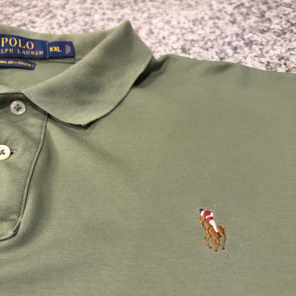 Polo Ralph Lauren Mens XXL Green Pima Soft Touch Short Sleeve Polo Shirt